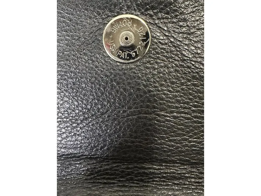 Vintage Brighton black croc-embossed leather snap button organizer/wallet/clutch